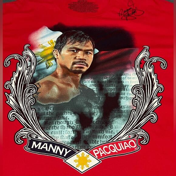 Manny Pacquiao Top Rank RARE Autographed T Shirt Tee Sz XXL Autographed NWOT - Picture 3 of 6